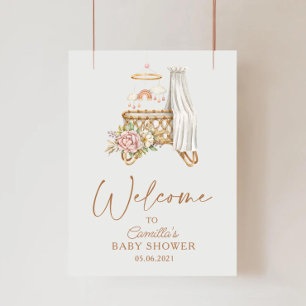 Boho Kinderzimmer Floral Crib Bassinet Babydusche Poster