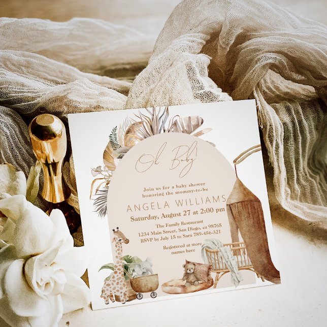 Boho Kinderzimmer Moderne Elegante Babydusche Einladung (Von Creator hochgeladen)