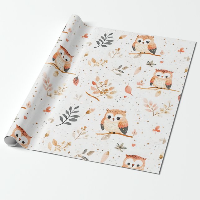 Boho Kinderzimmer Owls Geschenkpapier (Ungerollt)