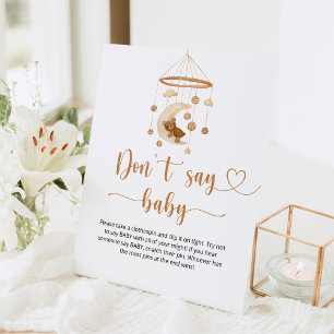 Boho Kinderzimmer Sag kein Baby Pedestal Sign Sockelschild