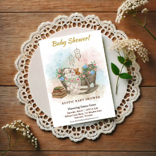 Boho-Kinderzimmer-Traumfänger-Baby-Shower-Einladun Einladung