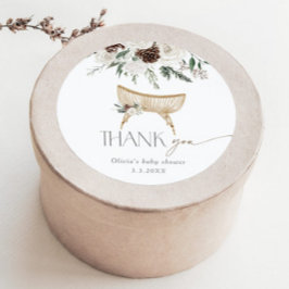 Boho Kinderzimmer Winter danke Babydusche Runder Aufkleber