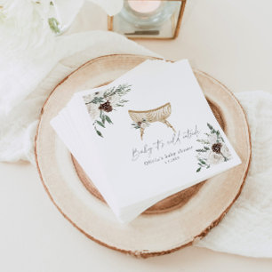 Boho Kinderzimmer winter immergrüne Babydusche Serviette