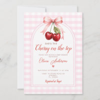 Boho Kirsche auf dem Baby-Shower mit rosa Schleife