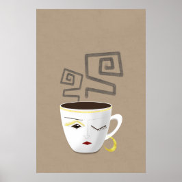 Boho kleine weiße afrikanische Kaffeetasse Teil 4 Poster