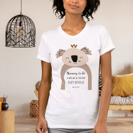 Boho Koala Mommy To Be Neutral Baby Shower T-Shirt
