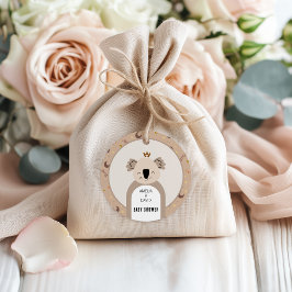 Boho Koala Moon Star Neutral Baby Shower Geschenkanhänger