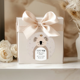Boho Koala Moon Star Neutral Baby Shower Thank You Runder Aufkleber