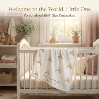 Boho-Kolibri und Wildblumen Whimsical-Nursery Fleecedecke