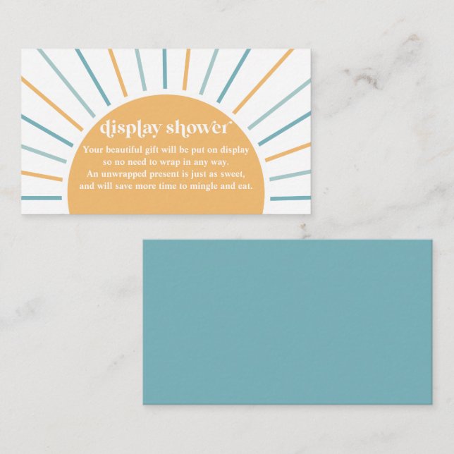 Boho kommt mit der Son Baby Dusche. Begleitkarte (Vorne/Hinten)