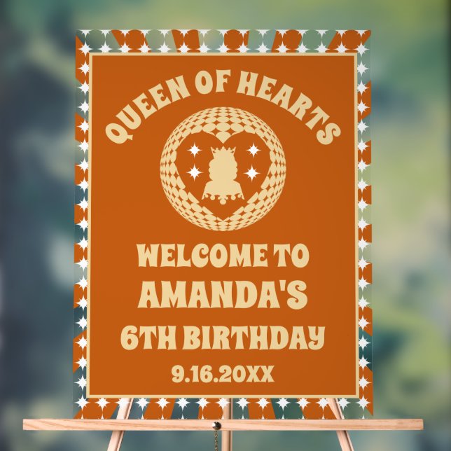 Boho Königin des Herzens Geburtstag Willkommen Acrylschild (Neutral)