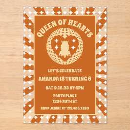 Boho Königin des Herzens Geburtstagsparty Acryleinladungen