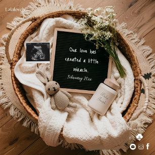 Boho-Korb-Baby-Enthüllung Schwangerschaftsankündig Feiertagskarte
