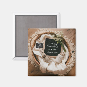 Boho-Korb Schwangerschaftsankündigung Andenken Magnet