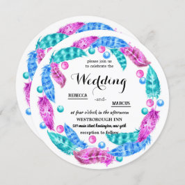 Boho Kranz, Eleganz lebhafter Farben Einladung