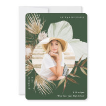 Boho-Kranz mit zwei Fotos Abschluss Grün
