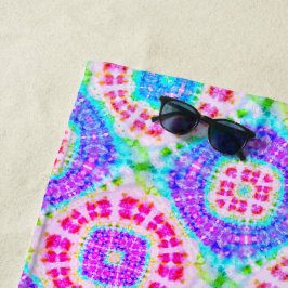 Boho Krawatte-Dye Lila rosa blaues Muster Strandtuch
