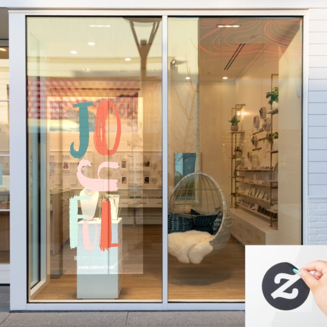 Boho kühnen Drehbuch Joystick Weihnachtsbriefe Fensteraufkleber (Schaufenster)