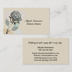 Boho-künstlerische Rose meditative Visitenkarte