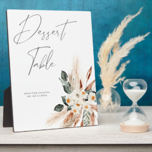 Boho Kupfer Pampas & Beige Blumentisch Fotoplatte