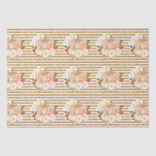 Boho Kürbis-Blume Glitzer Seidenpapier (Vorderseite)