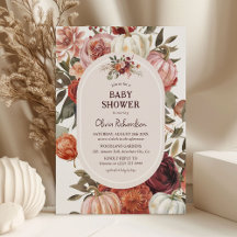 Boho-Kürbis-Blumen-Herbst-Baby-Party