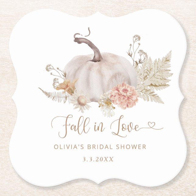Boho Kürbis Fall in Liebe Brautparty Untersetzer (Vorderseite)
