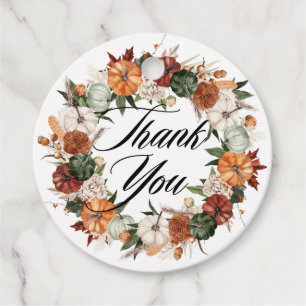 Boho-Kürbis-Kranz Herbst-Hochzeit Dankeschön Geschenkanhänger