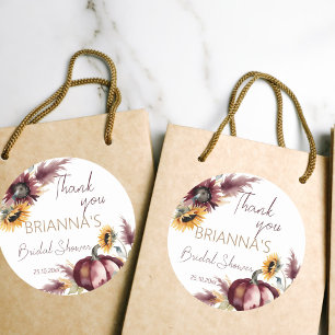 Boho-Kürbis-Sonnenblumen-Brautparty - Verlieb dich Runder Aufkleber