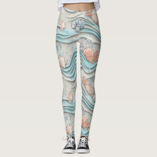 Boho-Küsten-Muschel-Muster Leggings