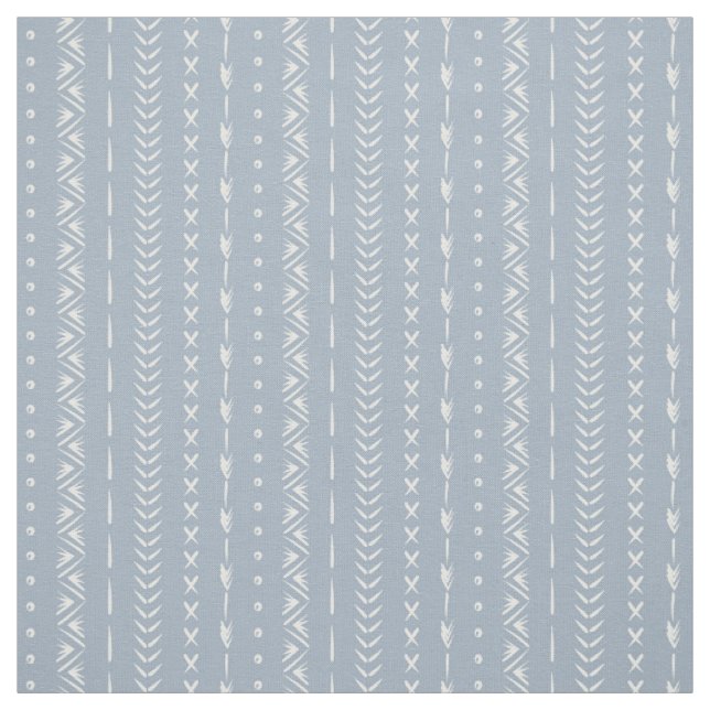 Boho-Küstengestreifte geometrische staubblaue Farb Stoff (Muster)