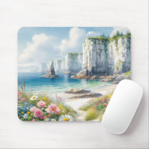 Boho-Küstenklippen-Wildblumen-Strandkunst
