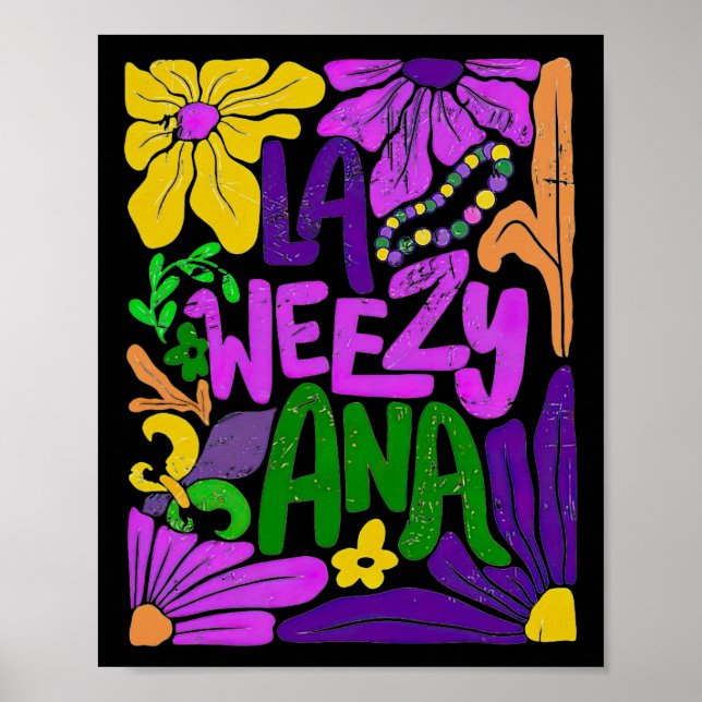 Boho La Weezy Ana Mardi Gras Coquette Bow Louisian Poster (Vorne)