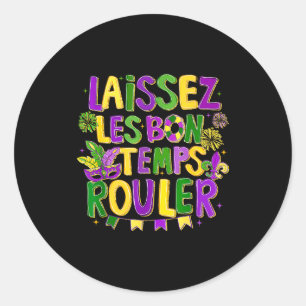 Boho Laissez Les Bon Temps Rouler Mardi Gras 2026  Runder Aufkleber