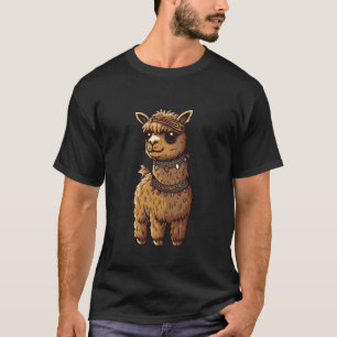 Boho Lama Alpaka Süßer Anden-Festgeist T-Shirt