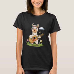 Boho Lama spielt Gitarre lustig Spaß Folk-Musik Li T-Shirt