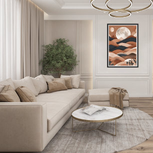 Boho Landscape Moon Poster