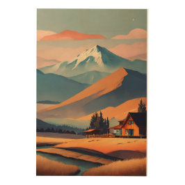 Boho Landschaft Holz Wand Kunst