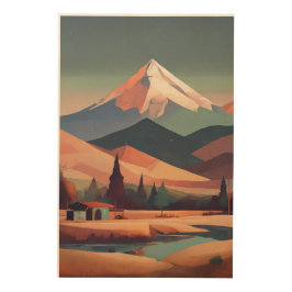 Boho Landschaft Holzwand Kunst