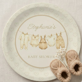 Boho Laundry Line Baby Shower Pappteller