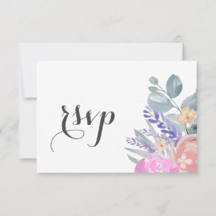 Boho-Lavendel-Blumen- und Eukalyptus-Hochzeits-RSV RSVP Karte
