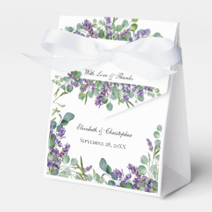 Boho Lavendel Eucalyptus elegante formelle Hochzei Geschenkschachtel