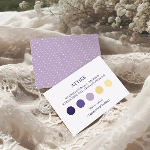 Boho Lavendel Hochzeitskleidung Gast Dresscode Kar Dankeskarte