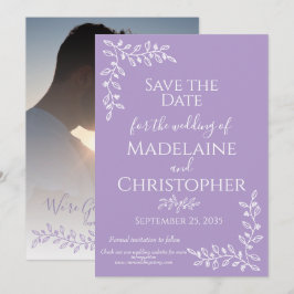Boho Lavender Botanical Foto Wedding Save The Date