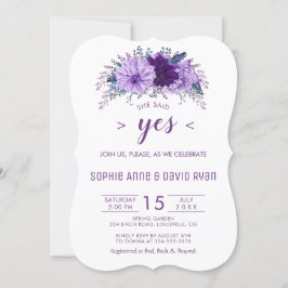 Boho Lavender Floral Plum Lila Engagement Party Einladung