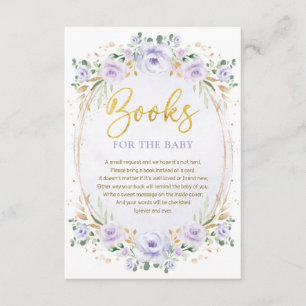 Boho Lavender Gold Blume Books for Baby Girl Begleitkarte