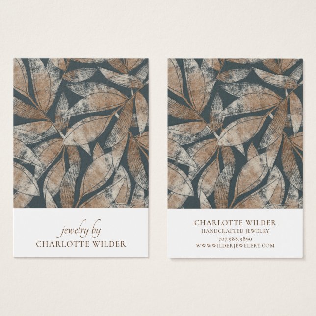 Boho-Leaf-Muster-Earring-Display-Karte (Vorne & Hinten)