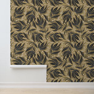 Boho Leaf Pattern Motif Tapete