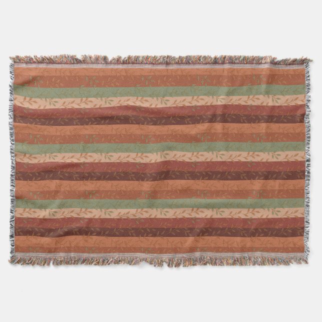 Boho Leaf Pattern Rustikale Wohngestaltung Decke (Vorderseite)