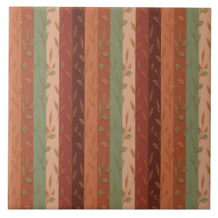 Boho Leaf Pattern Rustikale Wohngestaltung Fliese